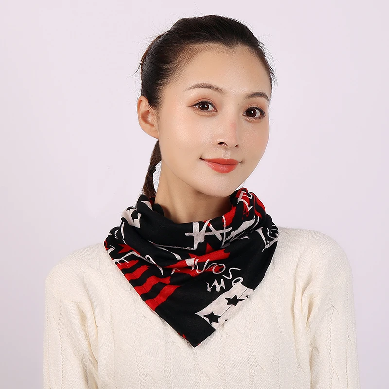 

2020 Winter Warm Face Mask Scarf Women Cotton Print Ring Neck Scarves Men Reusable Outdoor Sport Riding Masks Foulard Bandana