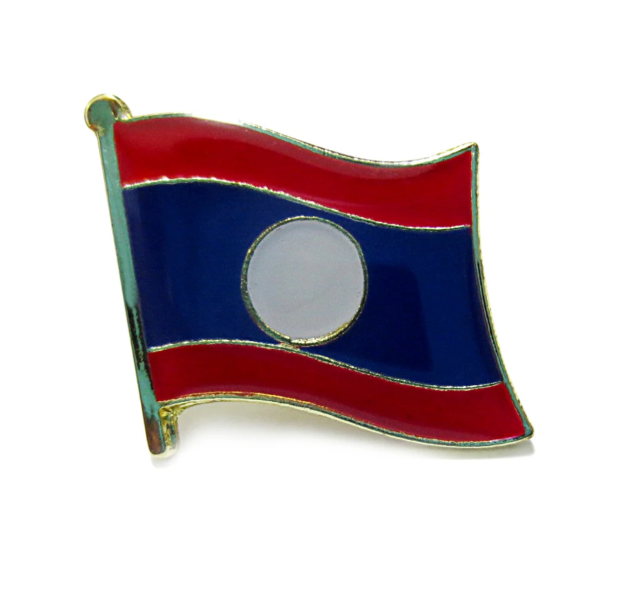 

Wholesale Lot of 10 pcs National flag Lapel Pins brooch Badge Emblem Laos