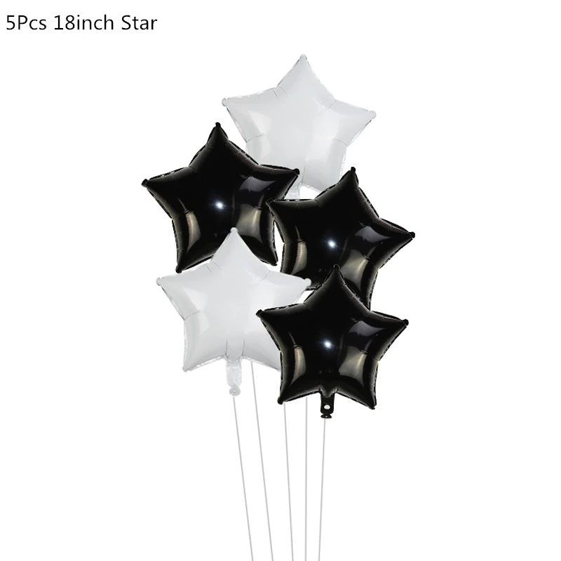 5pcs 18inch star Мультяшная панда тематическая вечеринка на день рождения украшения одноразовая посуда набор тарелок салфетка панда вечерние шары подарок для ребенка - Цвет: 5pcs 18inch star