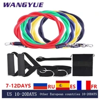 11pcsset latex resistance bands gym door rubber loop tube bands anchor ankle straps with bag kit set yoga exercise fitness band