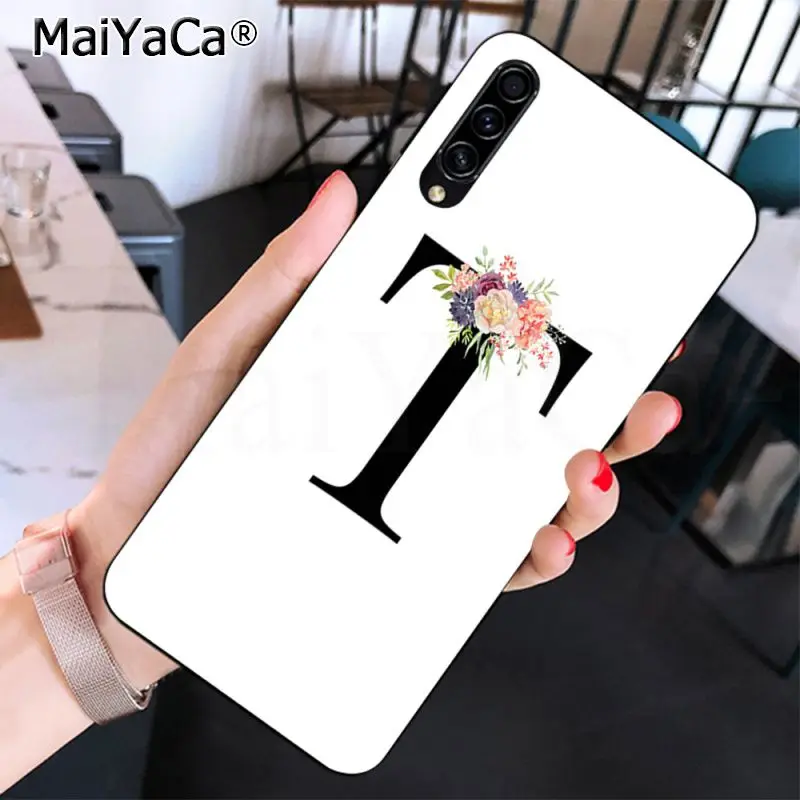 MaiYaCa A B C Цветы Счастливый номер и черная буква искусства красивый чехол для