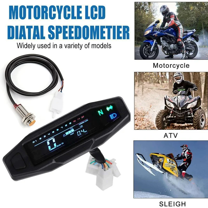 

Motorcycle LCD Speedometer Digital Odometer Electric Injection and Carburetor Meter for Russian KR200
