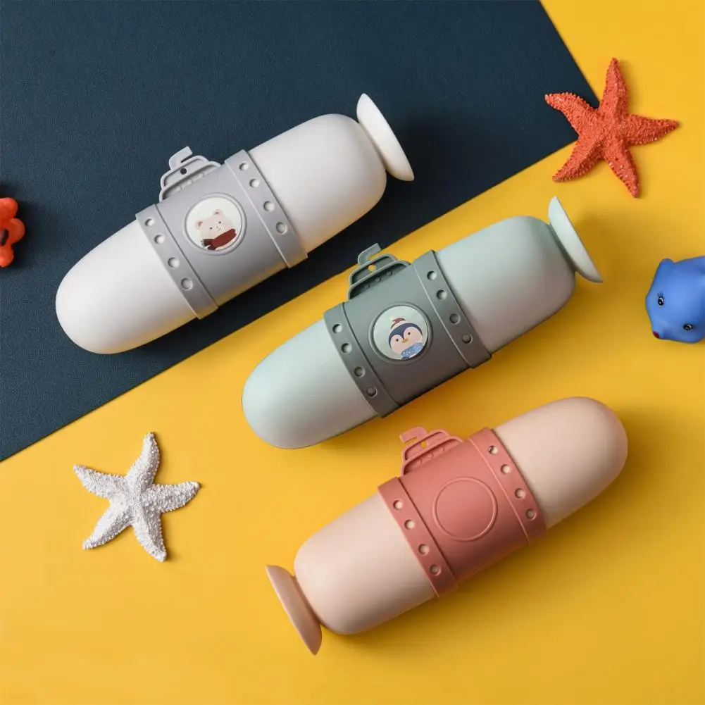 

Cute Couple Water Cup Multi-Ulse Animal Pattern Portable Mouthwash Cup Travel Camping Submarine Toothbrush Storage Box Set