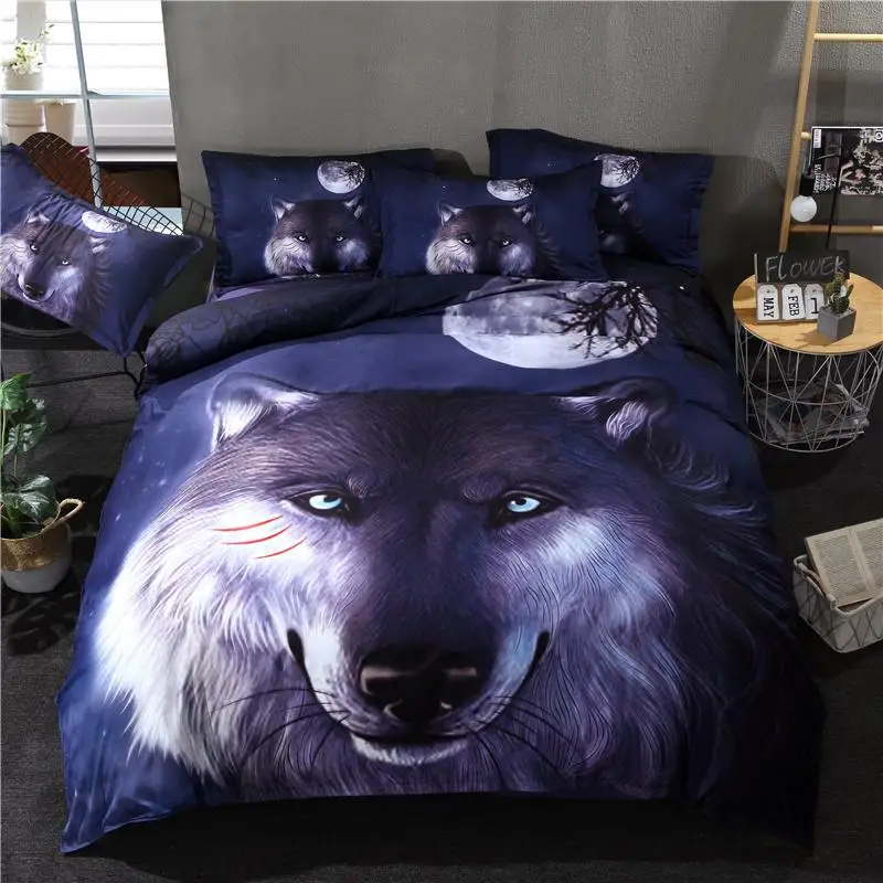 Online Lupo Animali 3D Set Di Biancheria Da Letto A Due Letti Queen California King Size Lenzuolo Set Di Biancheria Da Letto Set Duvet/copertura Della Trapunta Tessili Per La Casa Federe