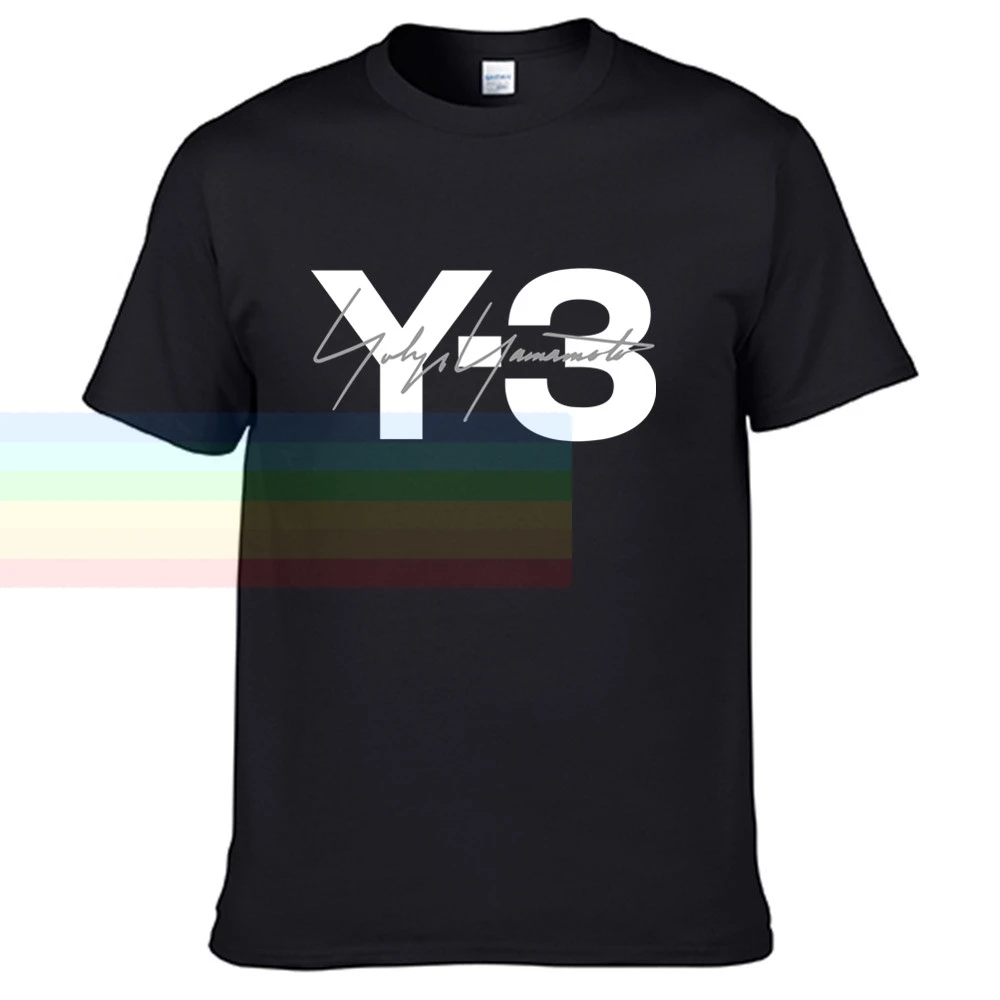 Футболка Y3 Yohji Yamamoto Мужская классическая с надписью брендовая тенниска из хлопка