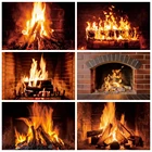 Фон для фотосъемки Yeele с изображением зимней кирпичной стены камина Рождества огня