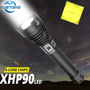 Светодиодный фонарик XHP90 высокой мощности, Перезаряжаемый Usb фонарь XHP70 XHP50, фонарь с аккумулятором 26650 или 18650 для кемпинга и охоты и т. д.