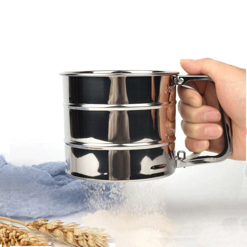 Ручное сито для муки из нержавеющей стали порошка сетчатый нож выпечки кухонный