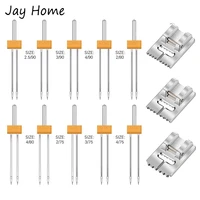 10pcs double twin needles sewing machine needles with 3 pieces groove presser foot for diy most household sewing machines