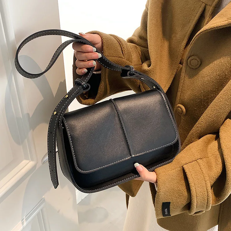 

Женская сумка через плечо в стиле ретро, Осень-зима 2021, новая женская сумка, трендовая простая маленькая квадратная сумка, сумка-мессенджер