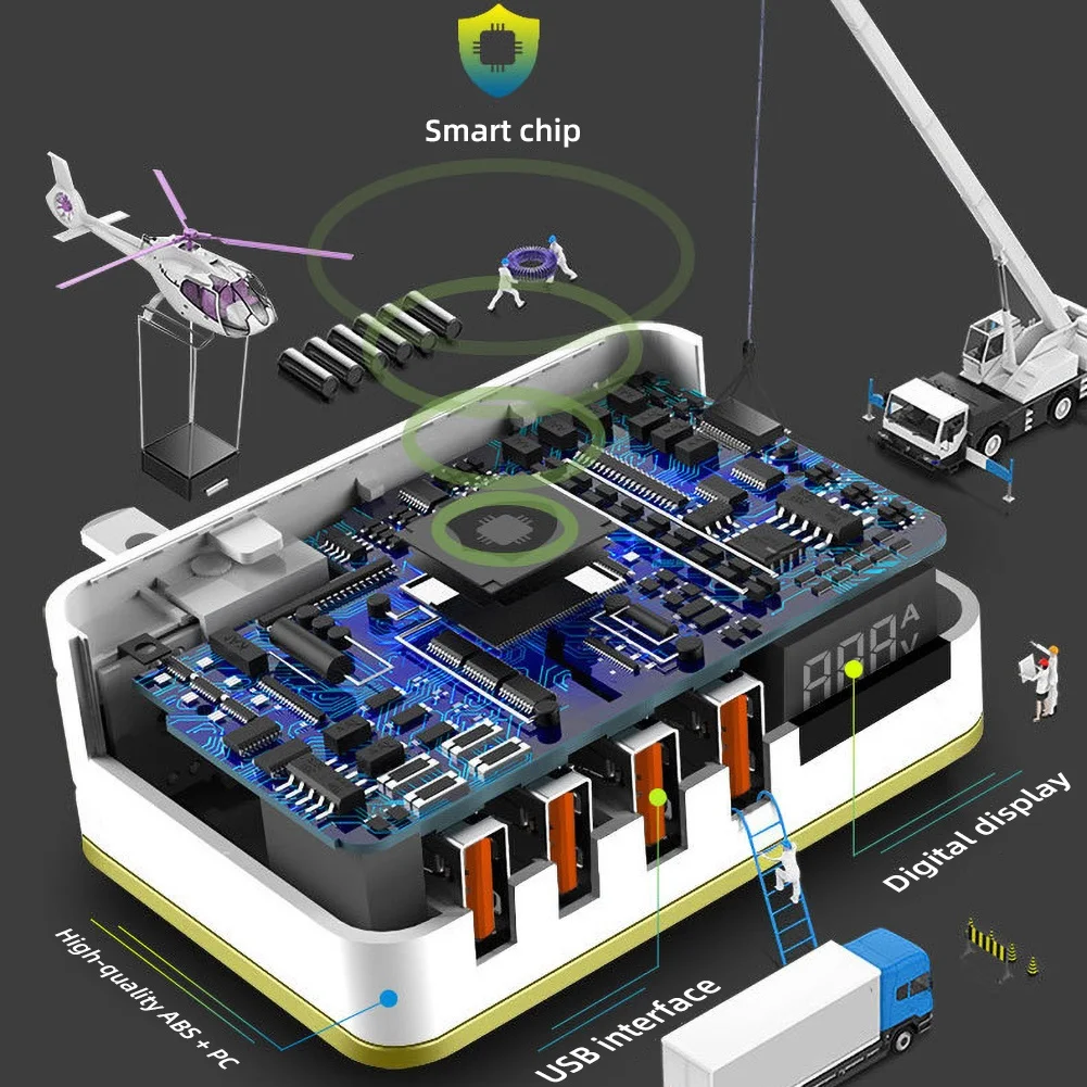 Зарядное устройство с цифровым дисплеем и портом USB 2/4 48 Вт QC4.0 3 0|Зарядные