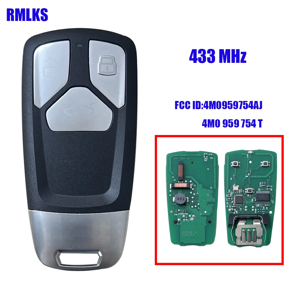 

4M0 959 754 AJ T умная лампа с 3 кнопками 433 МГц для Audi TT A4 A5 Q5 Q7 S5 SQ5 - 4M0959754AJ, 4M0959754T