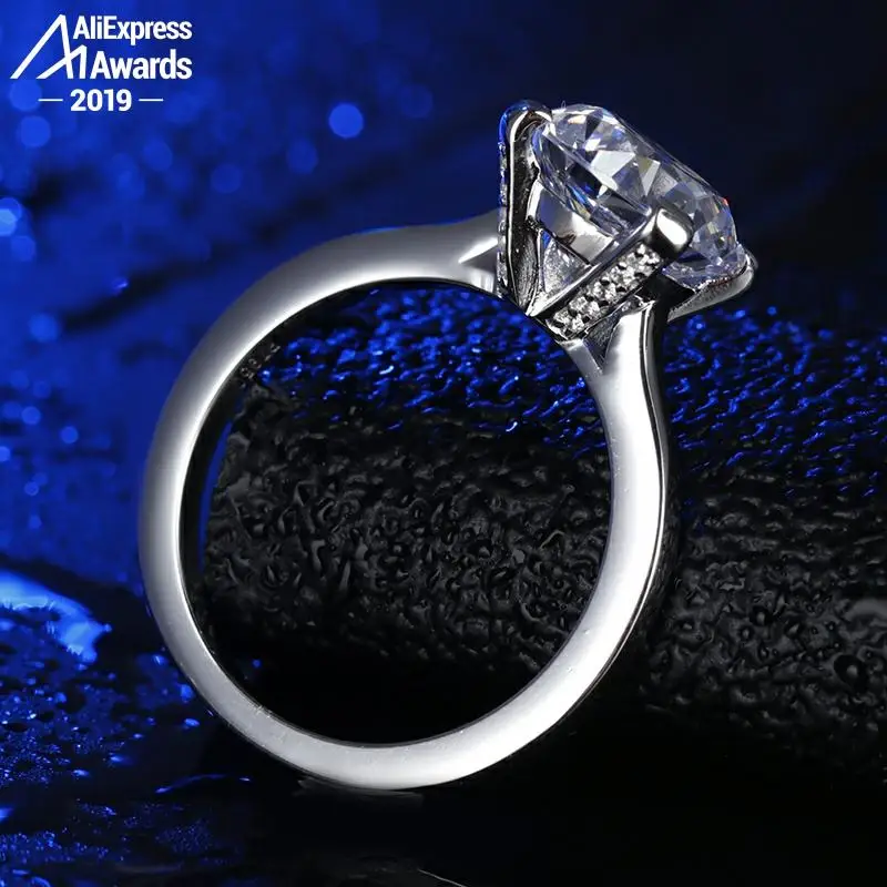 1 5 карат кольцо круглой огранки S925 серебряное Сона алмаз solitair изысканные