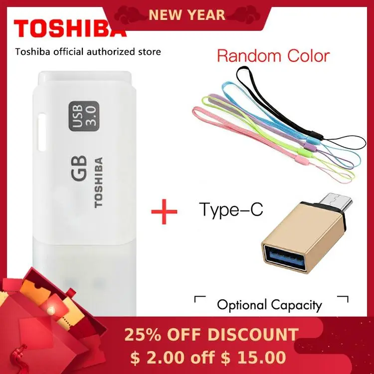 TOSHIBA USB флеш накопитель 64 ГБ 32 128 ГБ|USB флэш-накопители| |