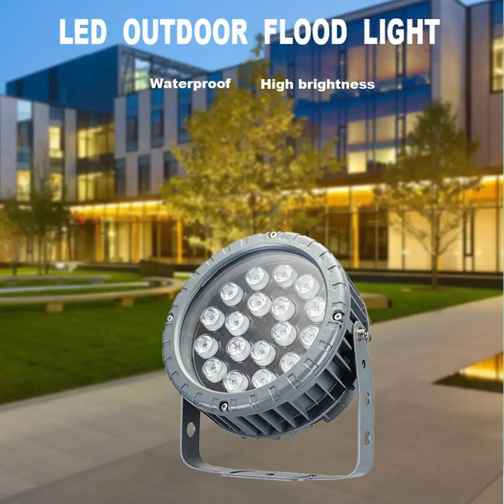 

18W Светодиодный прожектор светильник AC85-265V/DC24V IP65 литой светильник DMX512 изменяемый RGB Светодиодный точечный светильник для строительства пар...