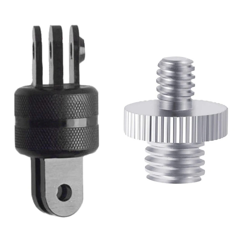 

1x 360 Degree Swivel Pivot Arm Mount Adapter & 5 Pieces 1/4 Inch Male to 3/8 Inch Male Metal Threaded Screw Adapter