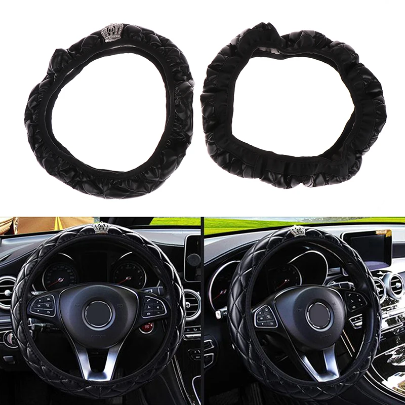 

Хрустальная корона Авто рулевое колесо крышка из искусственной кожи чехол рулевого колеса автомобиля