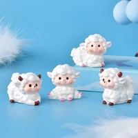 mini white sheep lamb moss resin cartoon micro landscape ornaments diy decoration simulation display home decors