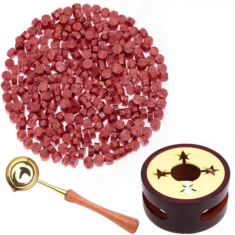 

TOP Red Wax for Letters Stamp Seals Sealing Wax Kit with Wax Seal Beads Wax Seal Warmer Wax Spoon and Candles