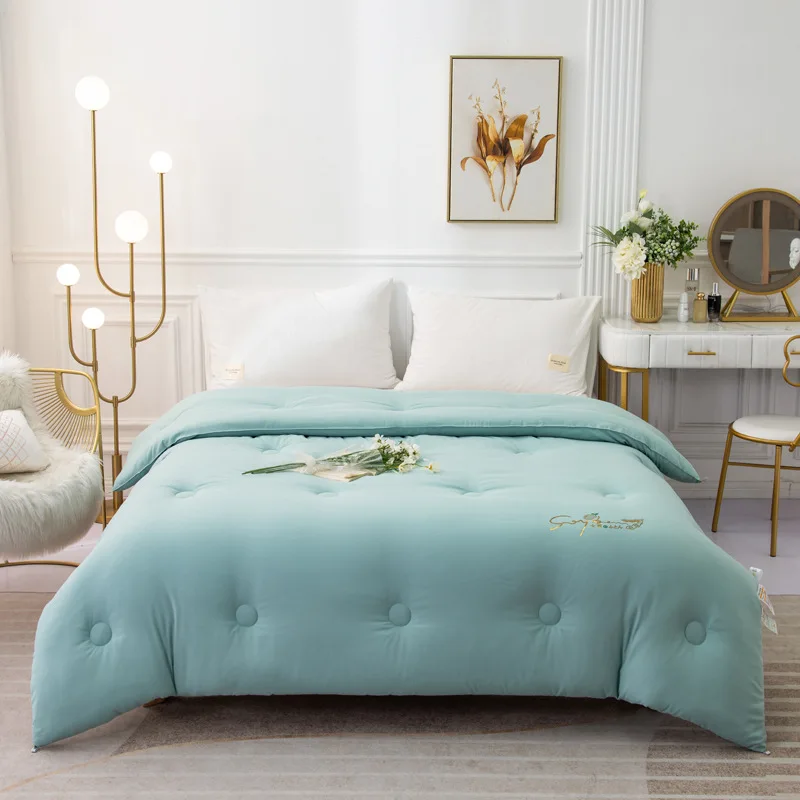 

The New Autumn And Winter Soy Fiber Quilt Keeps Warm And Thickens The Student Dormitory Household Solid Color Winter Quilt