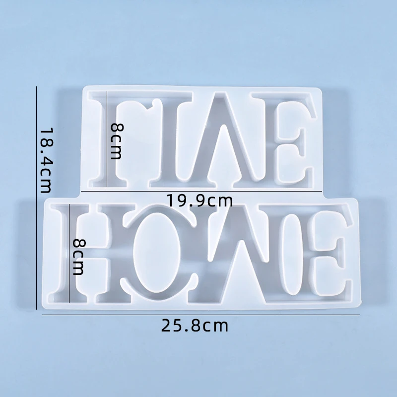 

Diy Crystal Glue Mold Two English Words LIVE, HOME Listed Silicone Mold