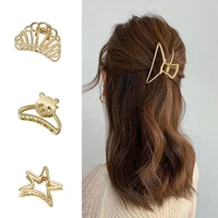 zoshi women girls geometric hair claws golden metal hair crab star love heart shape hair claw clip trendy hair accessories