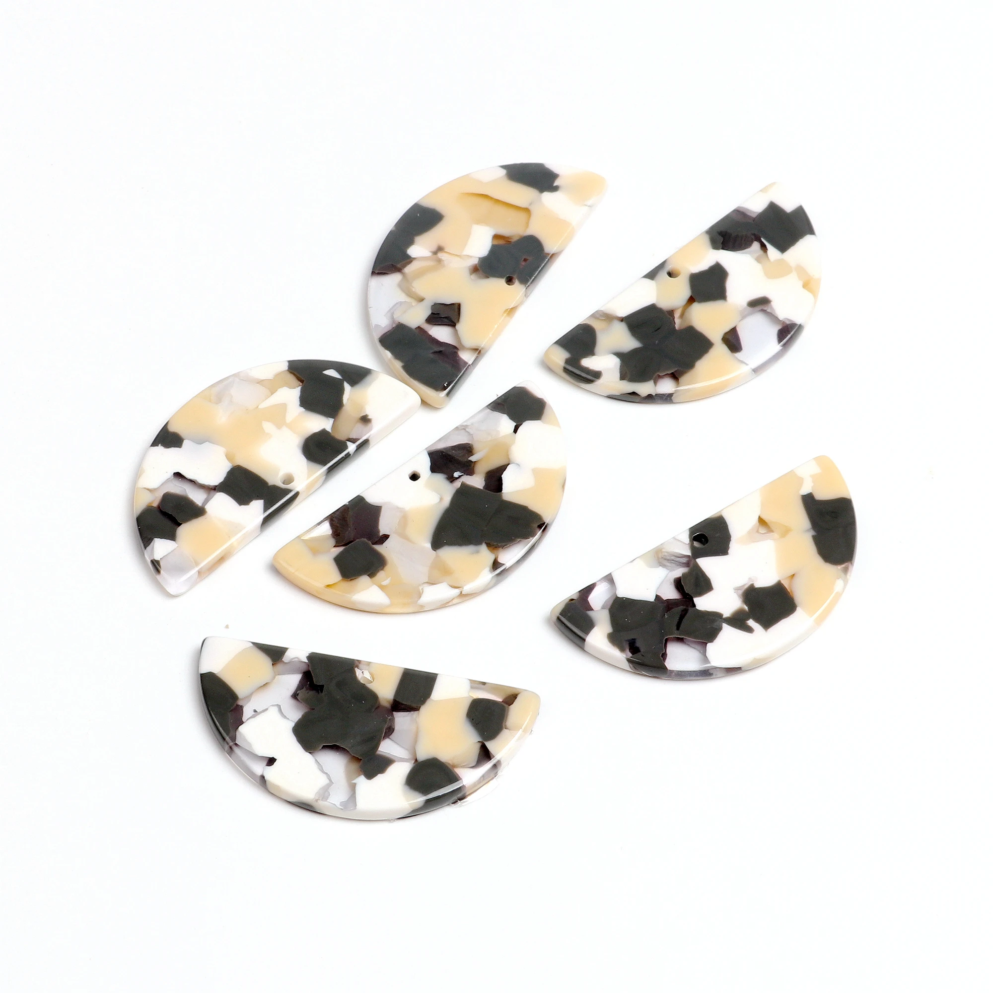 Черепаховая раковина серьги Шарм ацетат акриловые полукруглые Соединительные