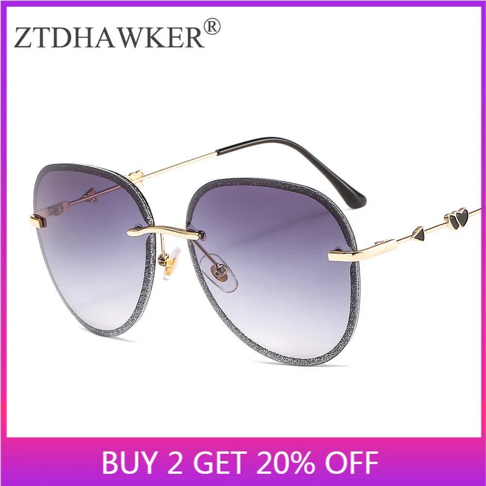 Цветные Кристальные Обрезанные бескаркасные очки с большой оправой зеркальные