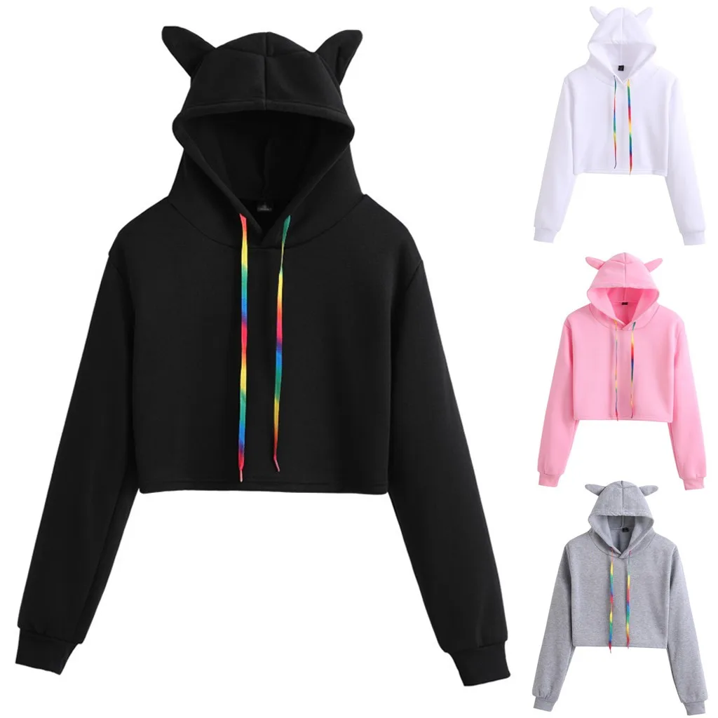 Осенние женские туфли радужной расцветки с длинным рукавом Короткий пуловер