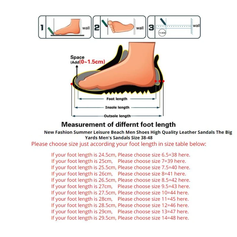 

ALSYIQI New Fashion Summer Leisure Beach Men Shoes High Quality Leather Sandals The Big Yards Men's Sandals Size 38-48