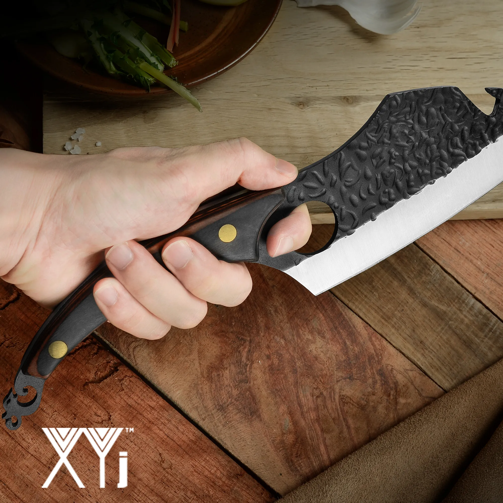 XYJ 6 5 дюймовый нож для резки мяса с наконечником из точильного камня креативный