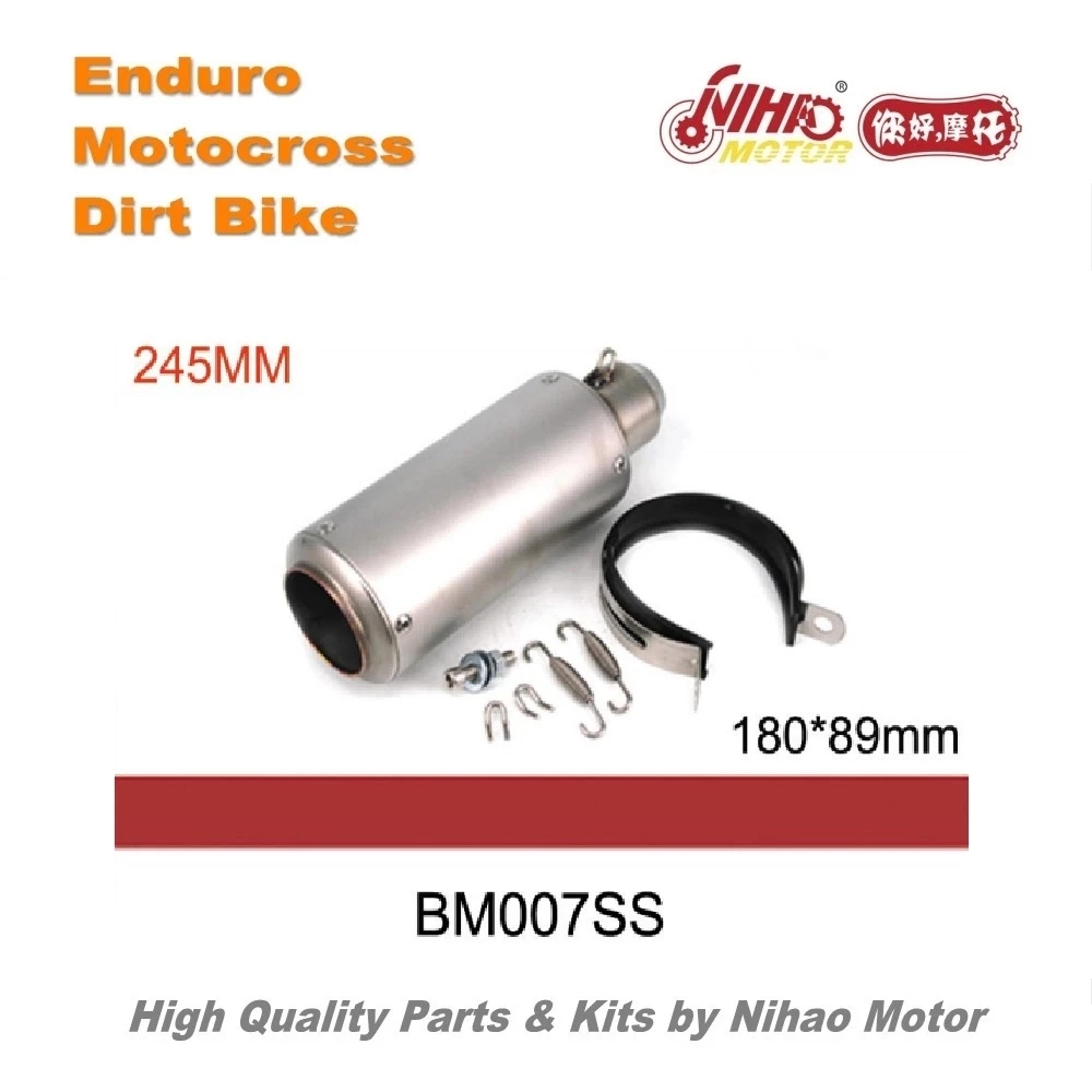 

39 BM007SS Motocross Parts Universal stainless steel Muffler Silence exhaust pipe