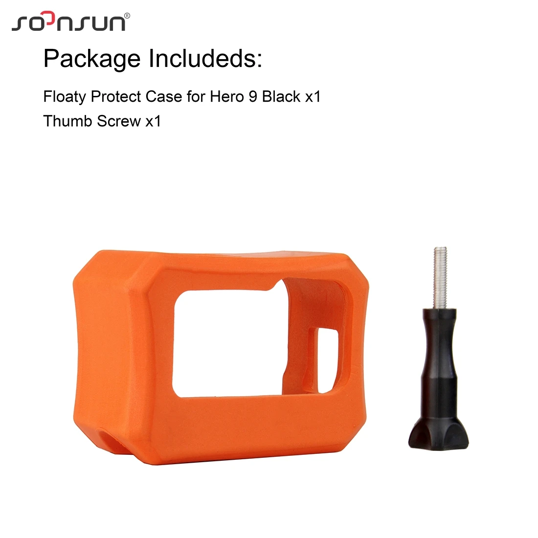 SOONSUN оранжевый поплавок плавучести крышка коробка защитная рамка чехол для GoPro Hero