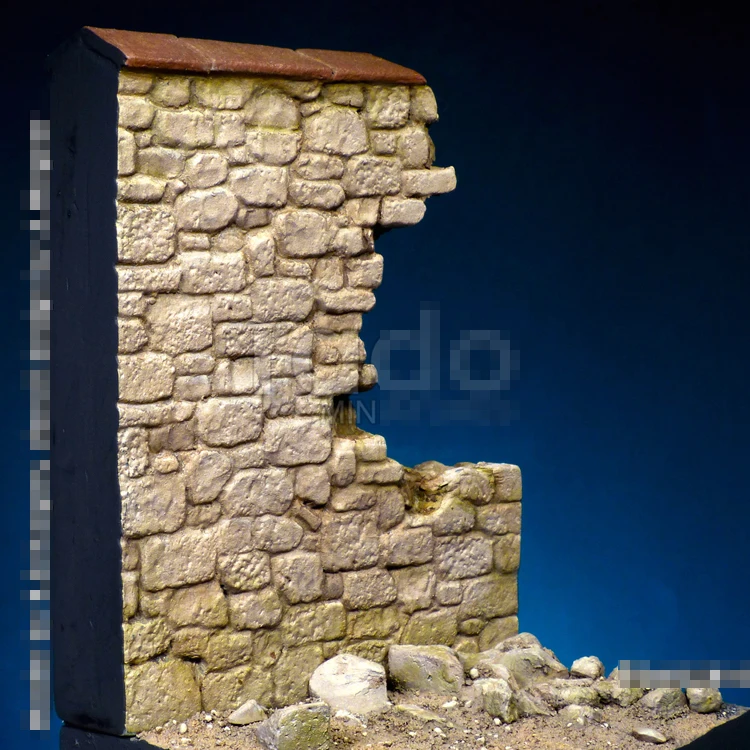 

1/35 Resin Model Kit figure GK Soldier, War ruins scene, Military theme of World War II, Unassembled and unpainted kit