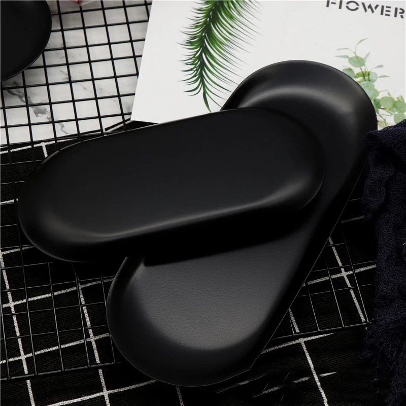 Черная матовая обеденная тарелка из нержавеющей стали десертная орех фруктовый