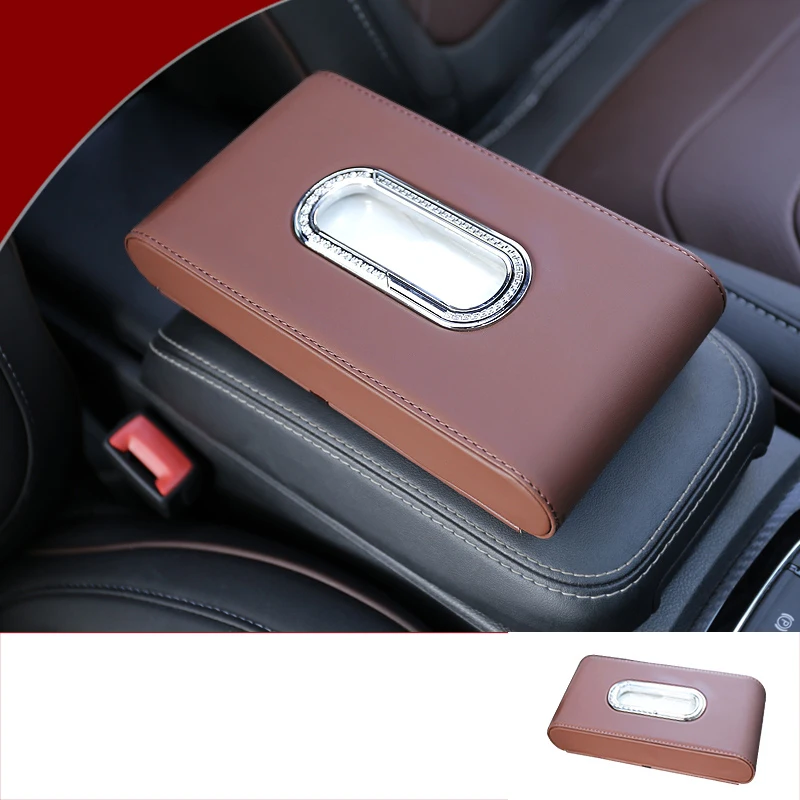 brown Lsrtw2017 кожа салона коробка ткани для Skoda Kodiaq интерьер молдинги аксессуары - Название цвета: brown