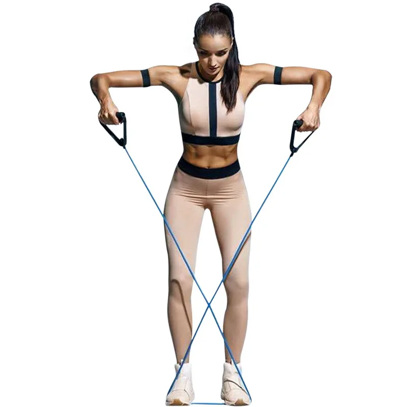 

5 Levels Resistance Bands with Handles Yoga Pull Rope Elastic Fitness Exercise Tube Band for Home Workouts Strength Training