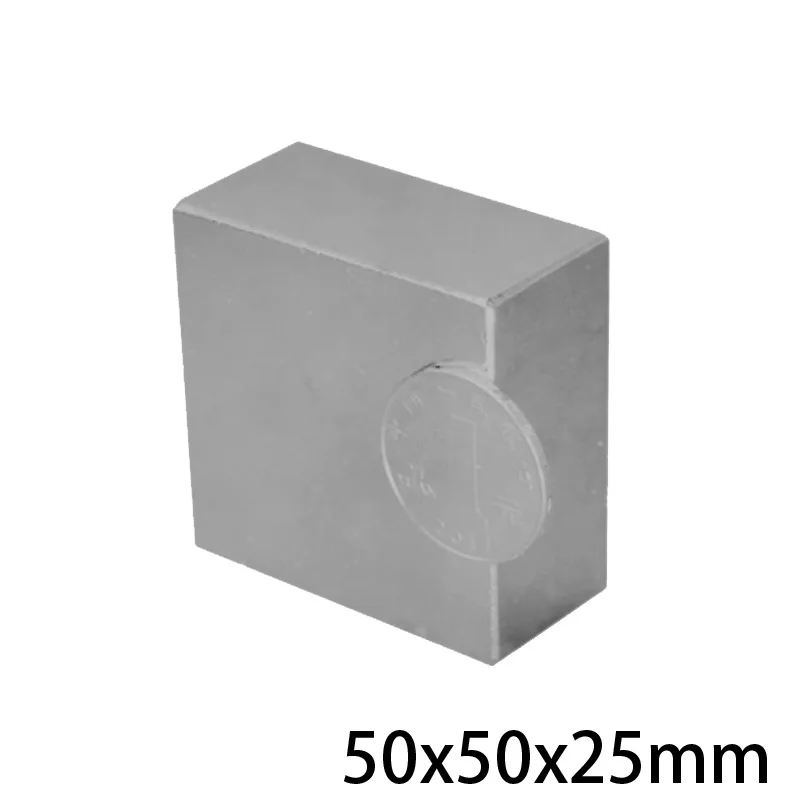 1 шт. 50*50*25 Блок Сильный редкоземельный магнит толщина 25 мм прямоугольные