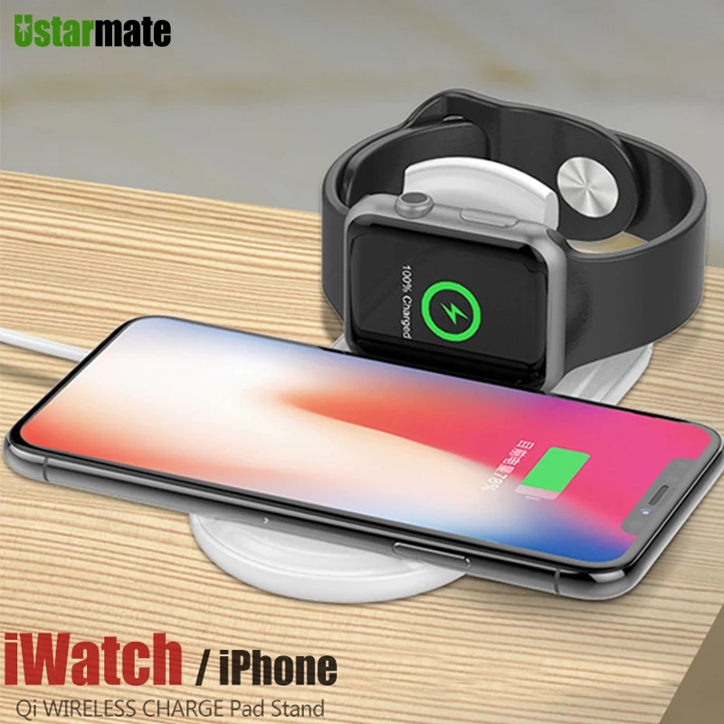 Беспроводная зарядная док станция Qi для Apple Watch iWatch Series 1 2 3 4 10 Вт беспроводная iPhone 8