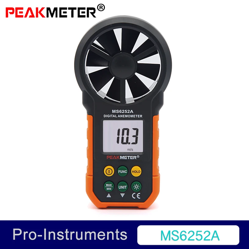 MS6252A измеритель скорости ветра Многофункциональный цифровой анемометр