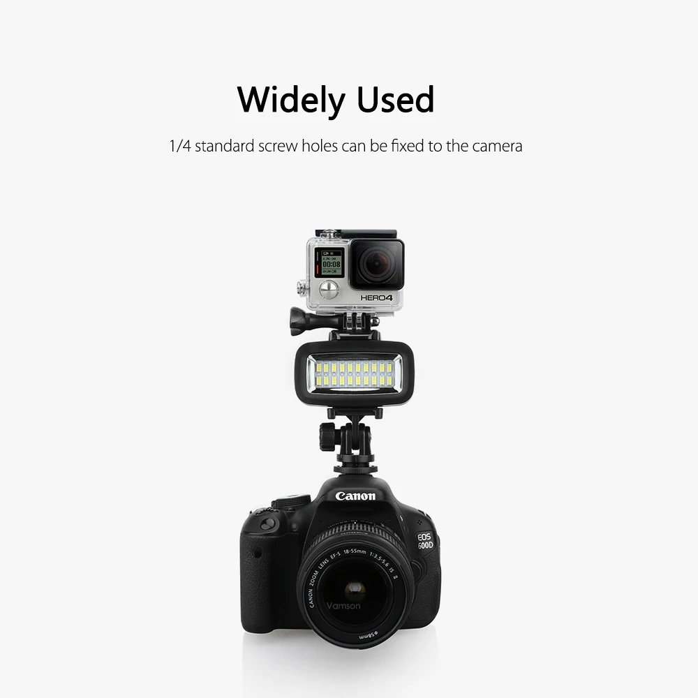 Vamson Водонепроницаемый светодиодный светильник для дайвинга Gopro Hero7 6 5 4 подводная