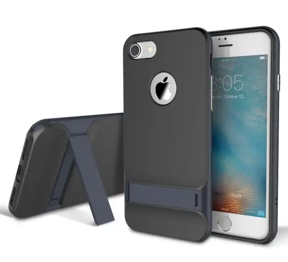 Для iPhone 7 Plus, чехол ROCK, роскошный, Royce, PC, рамка+ TPU, задний чехол, чехол для iPhone 6 Plus, капа, Fundas с подставкой, распродажа - Цвет: Dark Blue