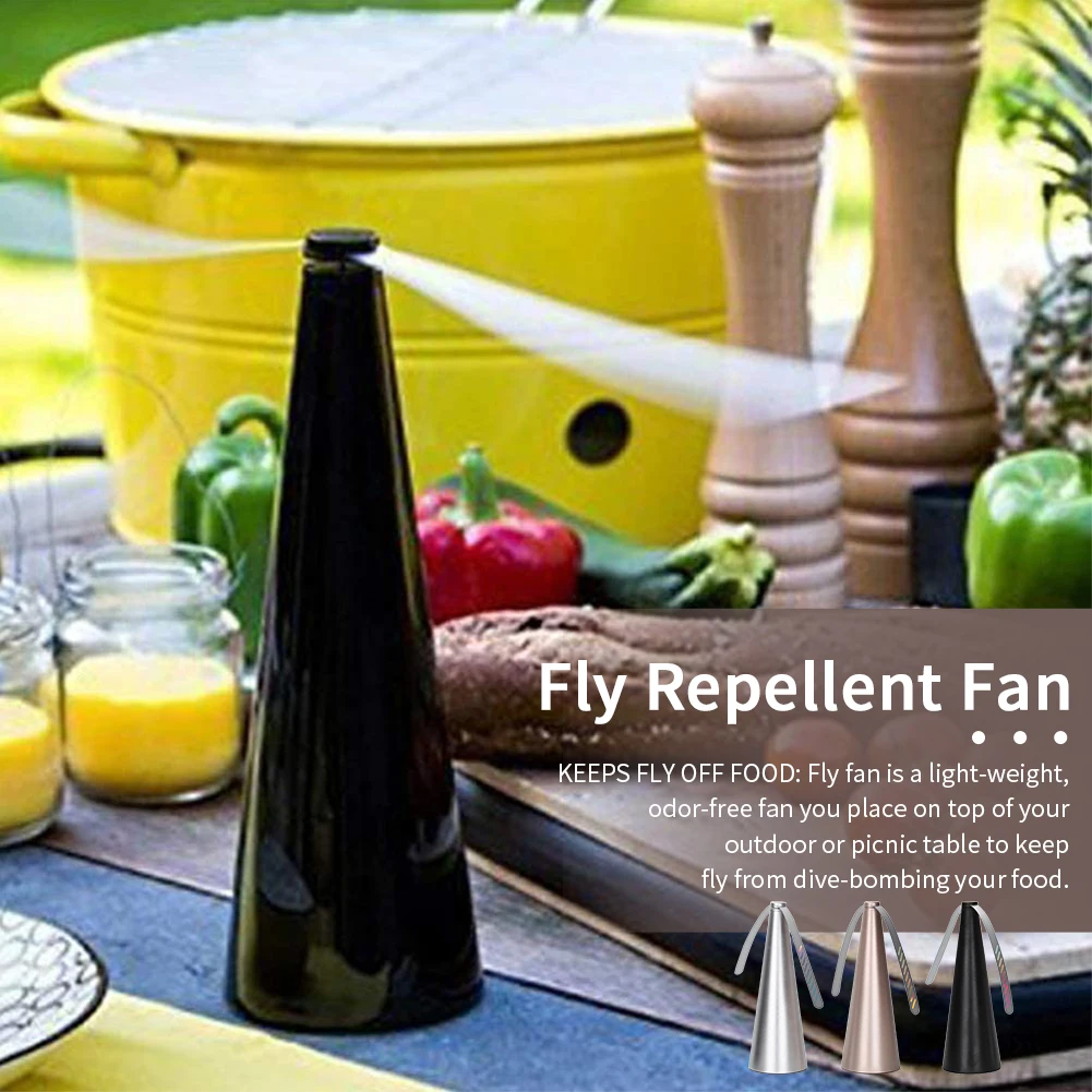 

Practical Mosquito Fly Repellent Fan Keep Away From Food Indoor Outdoor Portable Home Table ABS Physical Action Battery Operated