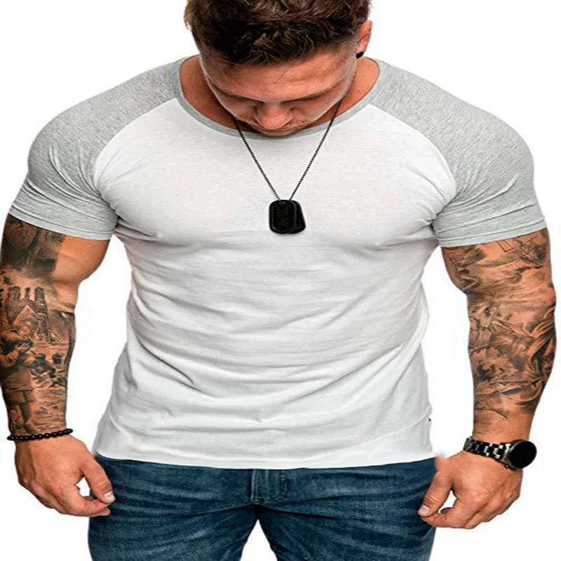 

2021 Patchwork T Shirt Men Harajuku Men's T Shirt Casual Cotton Short Sleeve Top Tees Slim Fit Hip-hop Summer Tee Shirt Homme