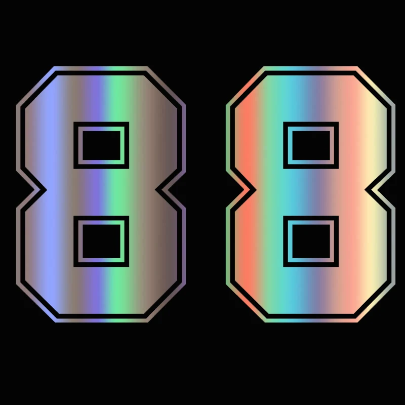 

Funny Number 88 Car Sticker Pvc Reflective Waterproof Car Decoration on The Rear Bumper Window Customizable Colors15cm*10cm