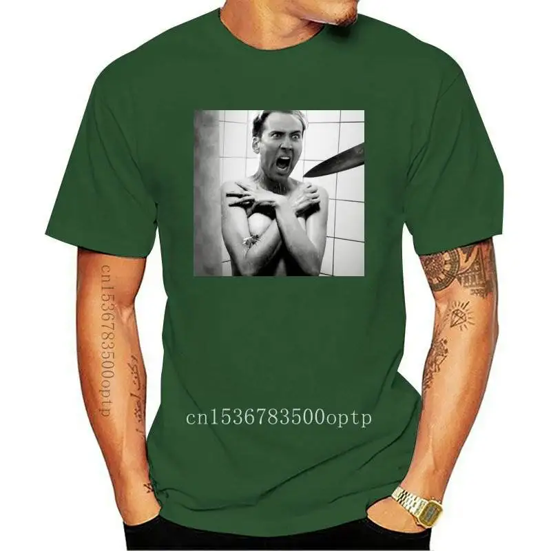 

New Men T-Shirt Nicolas CagePsycho Cool Tee Shirt Short Sleeve Nicolas Cage Funny Meme T Shirts Harajuku Clothes Gift Idea