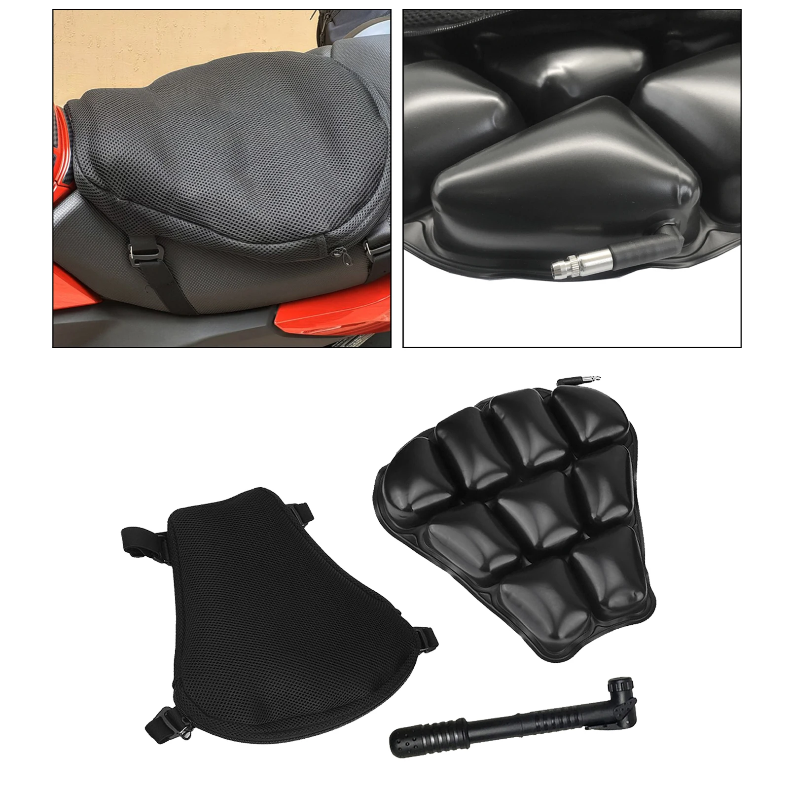 

Motorcycle Seat Cushion Air Cushion Seat 3D Seat Pad with Air Pump