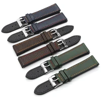 onthelevel leather skin watch band 18 20 22mm black blue green watch strap vintage style bracelet with quick release bar d