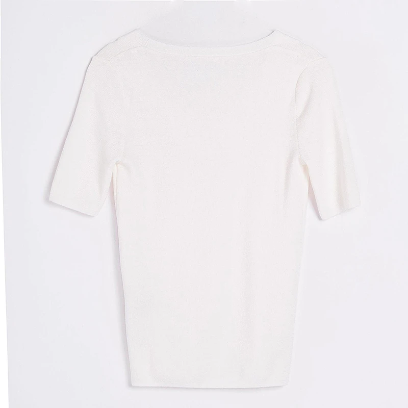 Футболка TWOTWINSTYLE Женская белая с коротким рукавом и о-вырезом | одежда