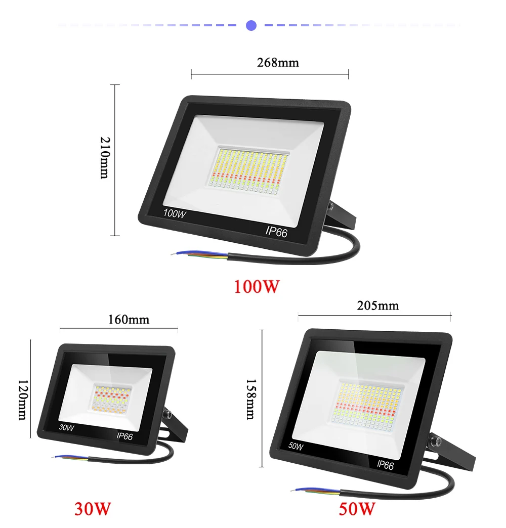 220 В умный светодиодный 30 Вт 50 100 прожектор RGB открытый настенный уличный фонарь Tuya